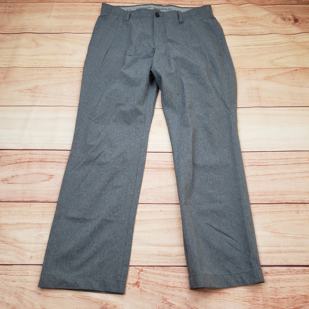 Under Armour Match Play‎ Golf Pants Mens 34/30 Gray Heathered Straight Leg Adult
